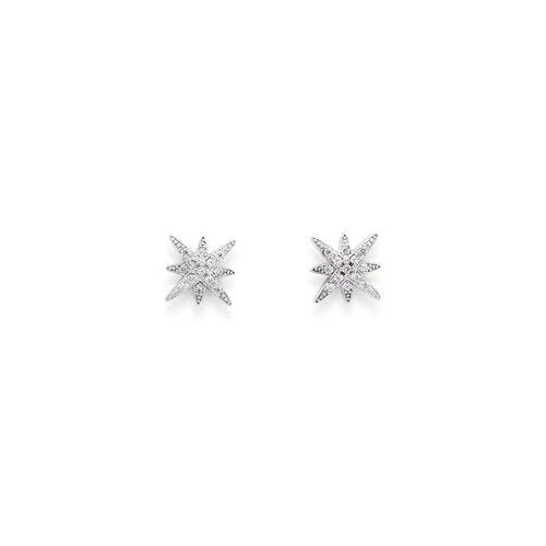 Silver Southern Star Earrings w/ cubic zirconia