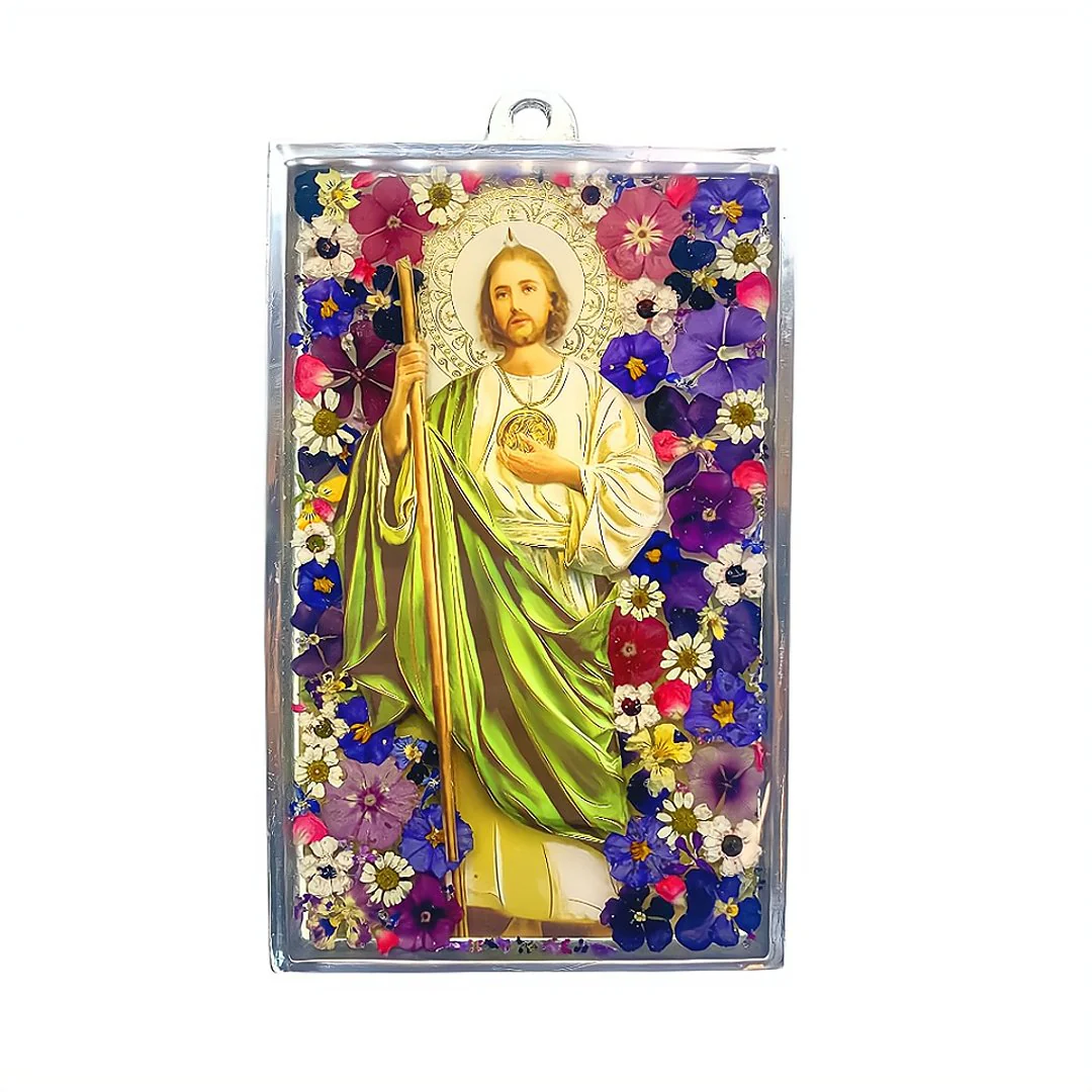 St Jude Wall Frame w/ Pressed Flowers 7.9" x 5.1"