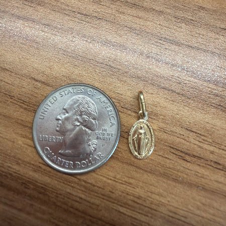 Gold Vermeil Miraculous Virgin Mary Small Medal Necklace 18-inch - Image 6