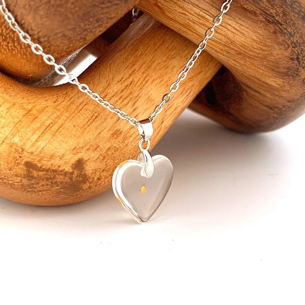 Silver Miraculous Medal & Mustard Seed Heart Necklace 18-inch - Image 10