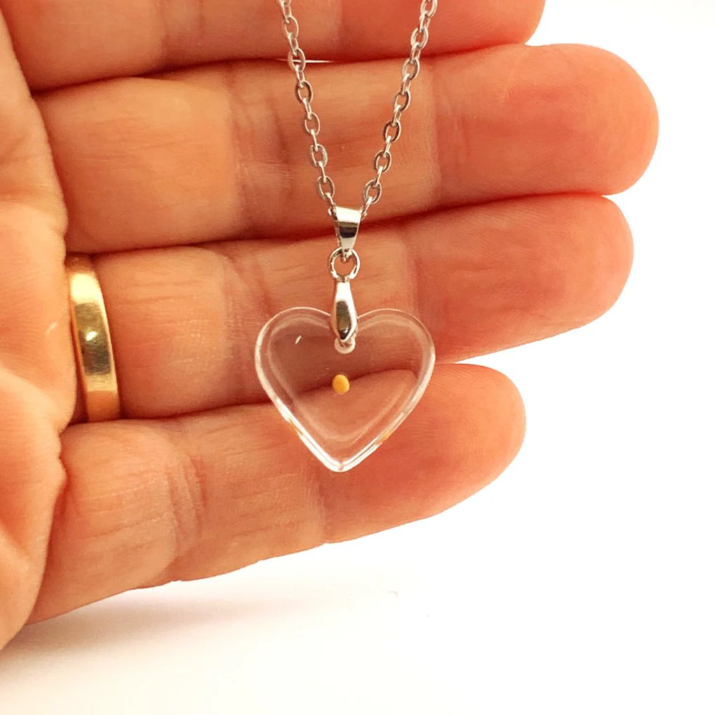 Silver Miraculous Medal & Mustard Seed Heart Necklace 18-inch - Image 7