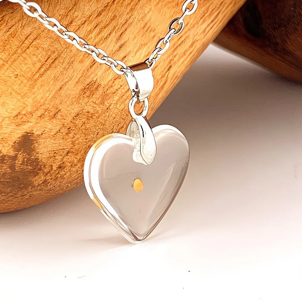Silver Miraculous Medal & Mustard Seed Heart Necklace 18-inch - Image 9