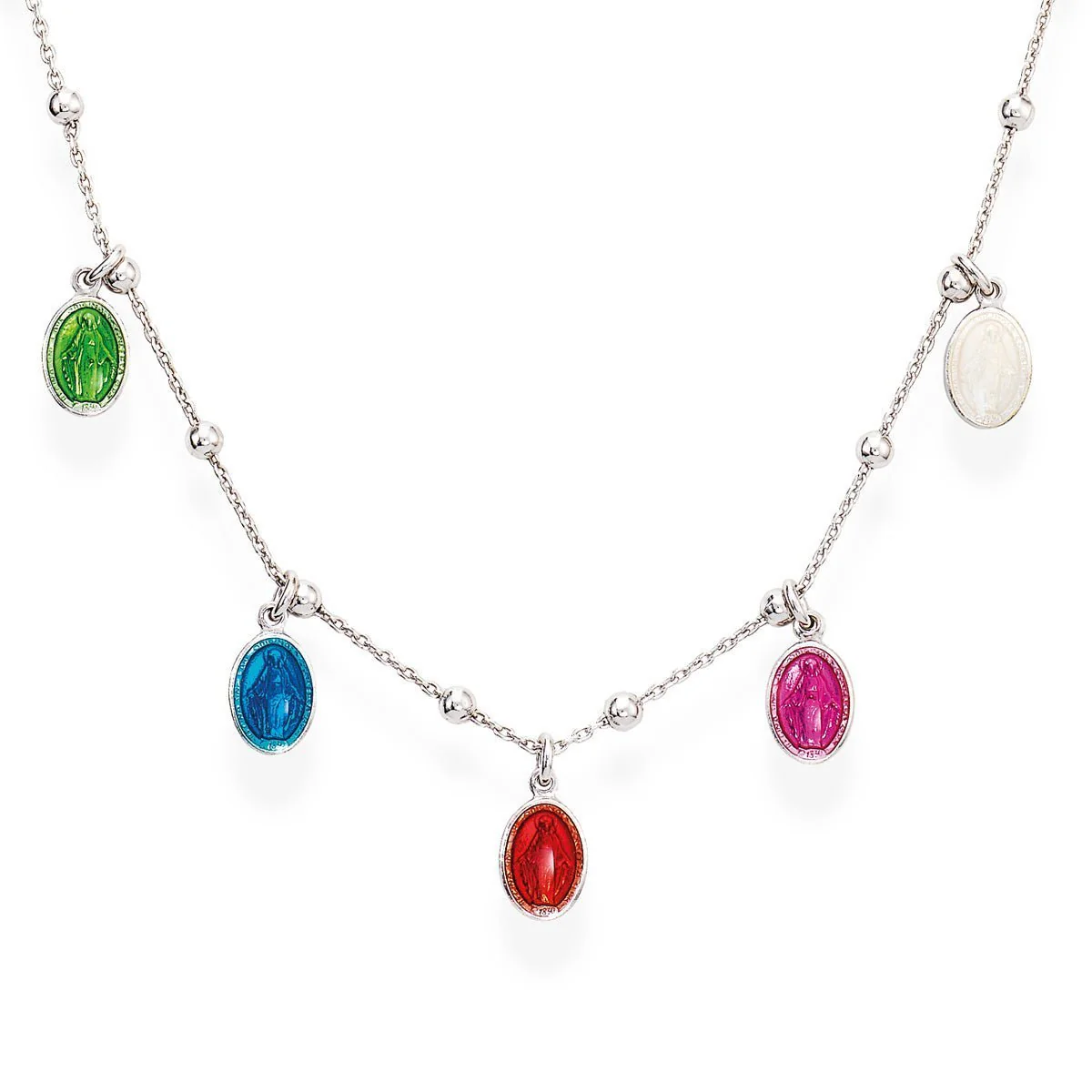 Silver Miracolosa Multicolor Necklace w/ Enamel 18-inch