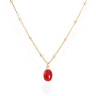 Rose Gold Vermeil Miracolosa Necklace w/ Red Enamel 18-inch
