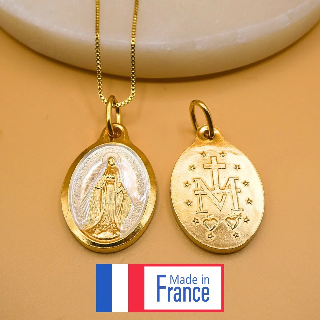 Two-Tone Miraculous Medal Necklace — Rue du Bac, Paris (18”) - Image 3