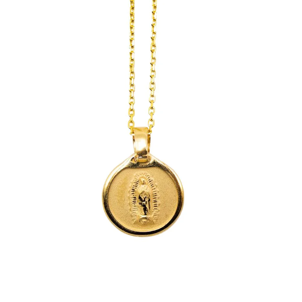 Gold Guadalupe Matte Round Necklace 18-inch - Image 3