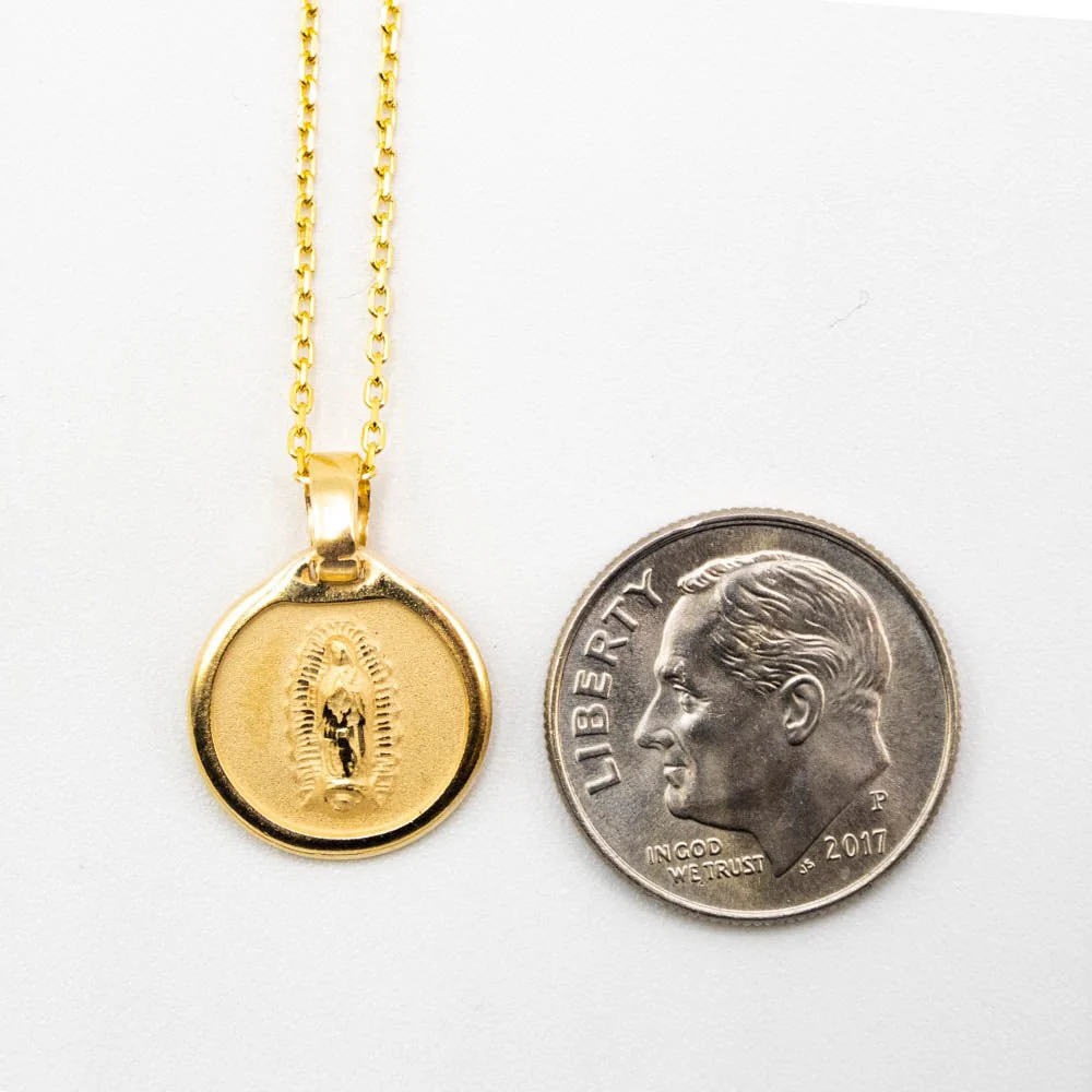 Gold Guadalupe Matte Round Necklace 18-inch - Image 5