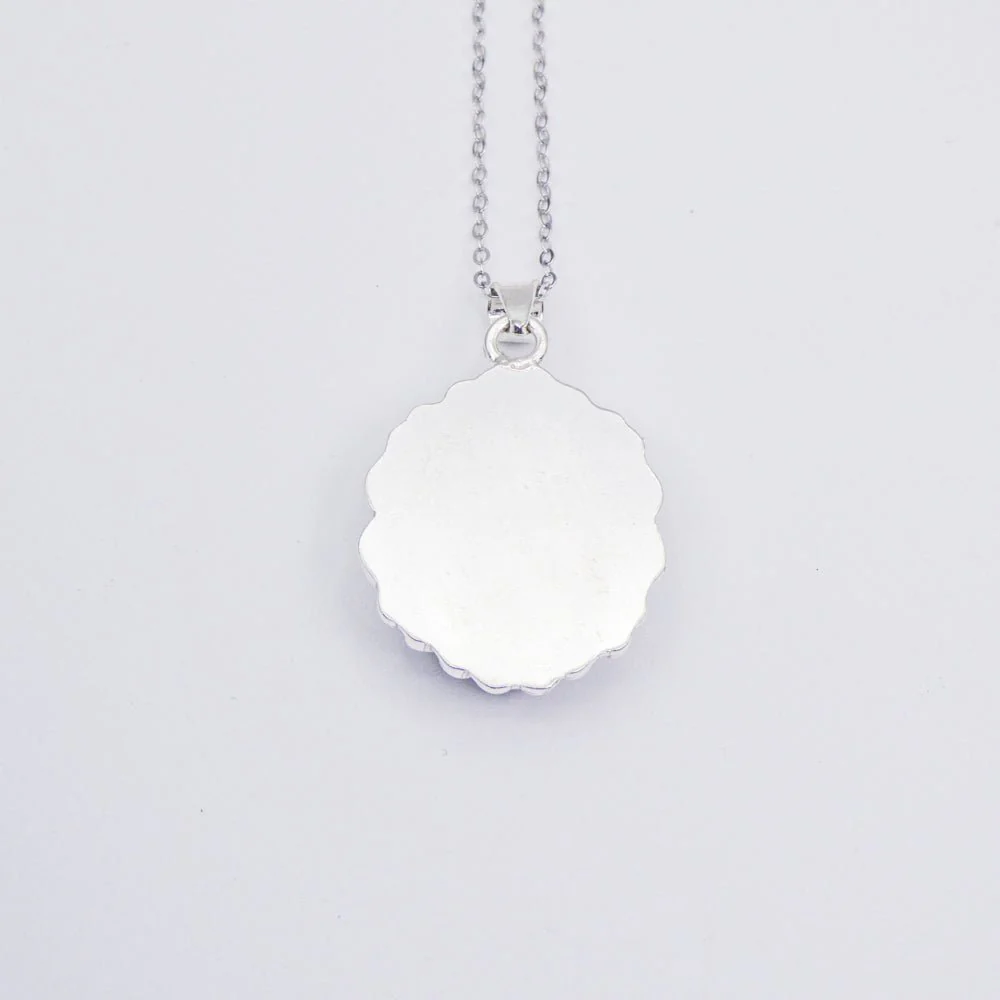 Our Lady of Grace Baroque Necklace w/ Pressed Flowers 18-inch - Image 8